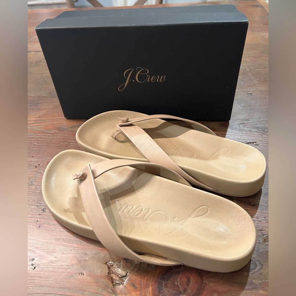 JCREW Leather Thong Sandals Leather Flip Flops